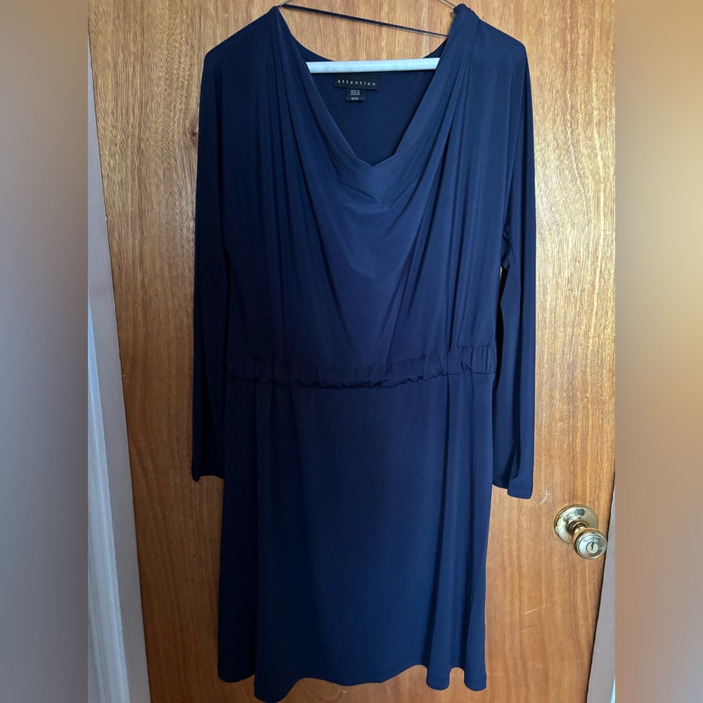 Attention Deep Blue Long Sleeve Dress